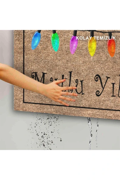 Dekoratif Kapı Önü Paspası - Kaymaz Taban (60) - Resim 4