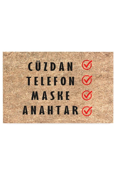 Dekoratif Kapı Önü Paspası - Kaymaz Taban (106) - Resim 3