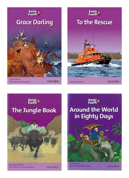 Family and Friends 5: The Jungle Book + To the Rescu + Grace Darling + Around the World in Eighty Days ürün görseli 1