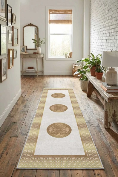 Özlem Gold Yıkanabilir Yolluk - Resim 6