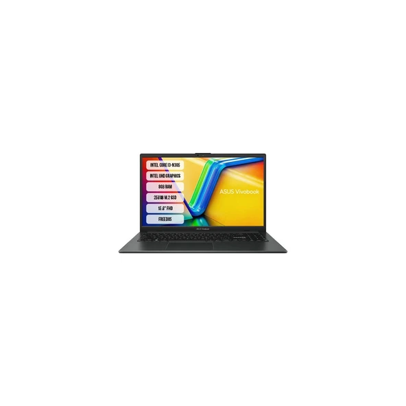 VivoBook Go 15 E1504GA-NJ251 Intel Core i3-N305 8GB 256GB SSD 15.6" Freedos Taşınabilir Bilgisayar ürün görseli 1