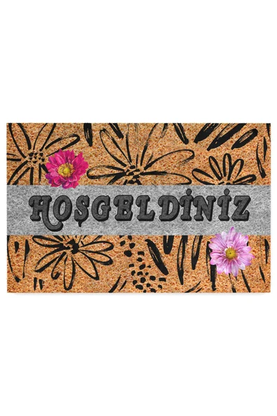 Dekoratif Kapı Önü Paspası - Kaymaz Taban (102) - Resim 3