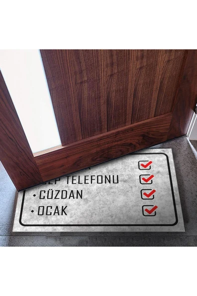 Dekoratif Kapı Önü Paspası - Kaymaz Taban (95) - Resim 6