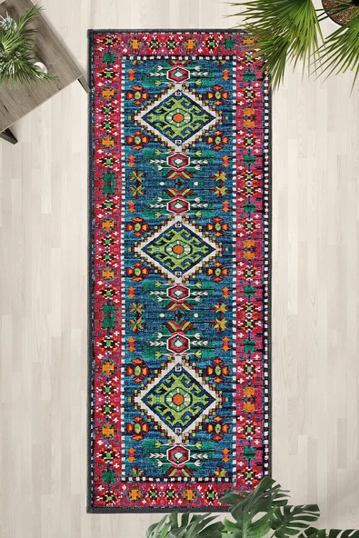 Ruhsar Siyah Yıkanabilir Mutfak Halısı - Resim 3