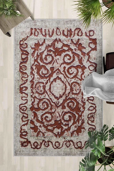 Renkli 1 Yıkanabilir Kaymaz Taban Dijital Baskılı Halı (0043) ürün görseli 1