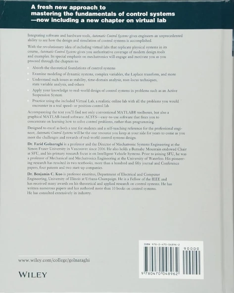 Automatic Control Systems 9th Edition Farid Golnaraghi Benjamin C. Kuo - Resim 2