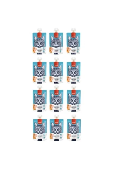 Wanpy Tavuklu ve Havuçlu Ezme Kedi Ödül Maması 90gr x 12 Adet ürün görseli 1
