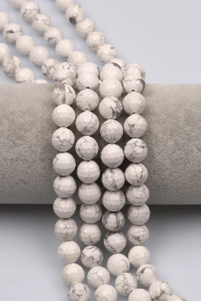 Havlit Doğal Taş Dizi 10 mm Fasetli Küre Kesim - DZ-1367 ürün görseli 1