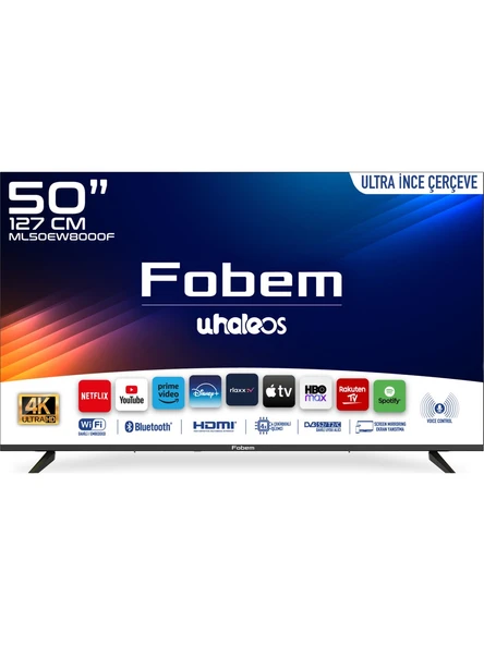 Fobem ML50EW8000F 50’’ 127 Ekran Uydu Alıcılı 4K Ultra HD Whale Os Smart LED TV ürün görseli 1