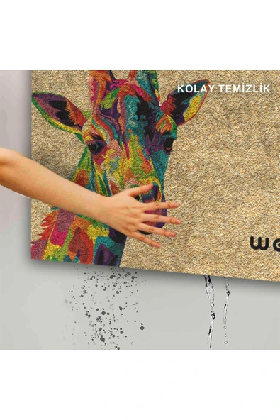 Dekoratif Kapı Önü Paspası - Kaymaz Taban (44) - Resim 5