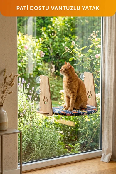 Vantuzlu Desenli, Yumuşak Kedi Cam Yatağı ürün görseli 1