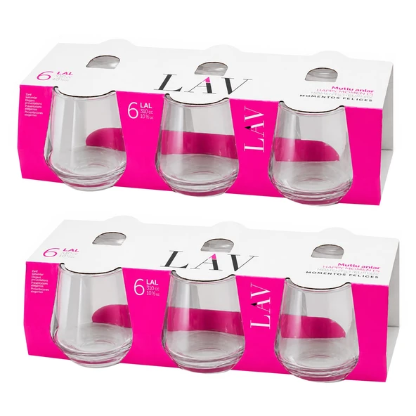LAV Lal 304 Kahve Yanı Su Bardağı 6 Lı x 2 Kutu ürün görseli 1
