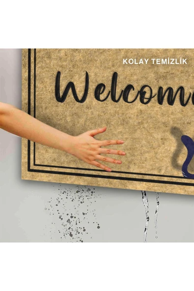 Dekoratif Kapı Önü Paspası - Kaymaz Taban (23) - Resim 5