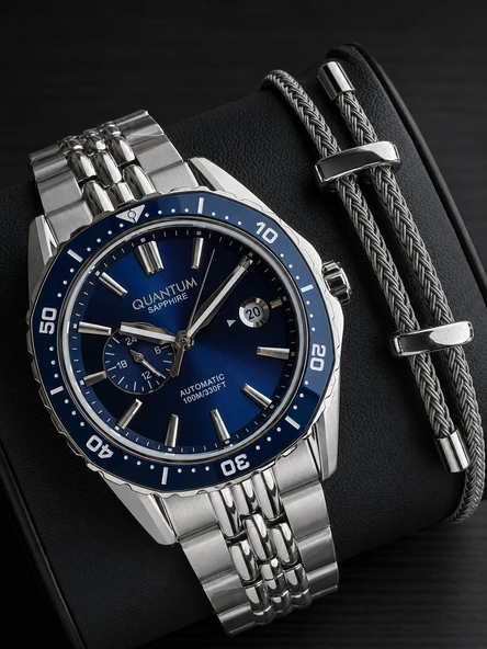 Quantum Otomatik Mekanizma Sapphire Cizilmez Cam Çelik Kordon 10 Atm Erkek Kol Saat EMG.1257.390 ürün görseli 1
