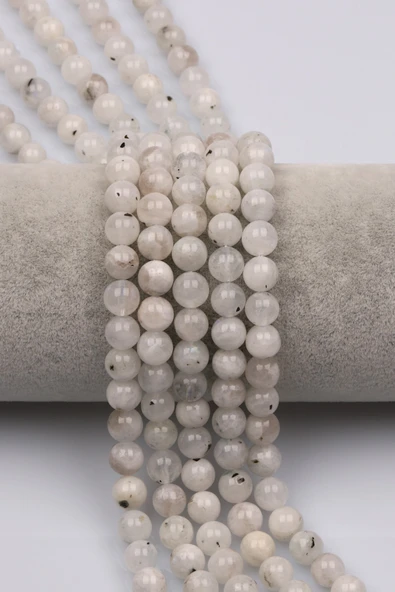 Ay Taşı Doğal Taş Dizi 8 mm Küre Kesim - DZ-1371 ürün görseli 1
