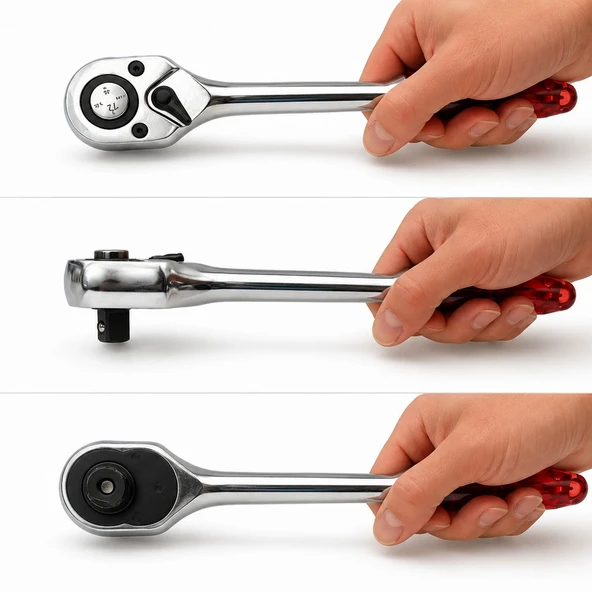 Schwert 1/2’’ 72 Diş Cırcır Kolu - Resim 5