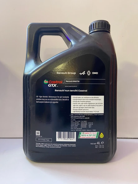 CASTROL GTX RN-SPEC RN710 5W40 4L - Resim 2