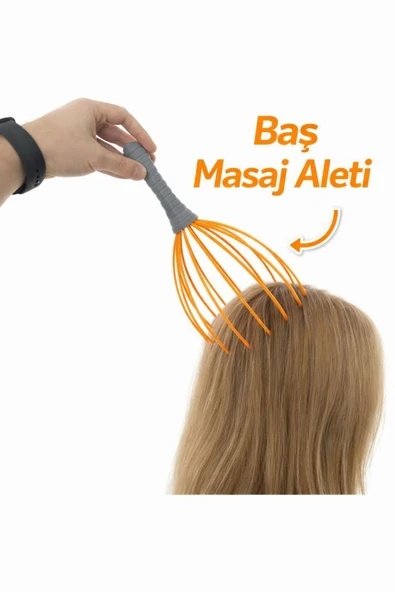 Baş Masaj Aleti | Stres Azaltıcı Rahatlatıcı Kafa Masaj Aparatı | Ergonomik Saplı ürün görseli 1