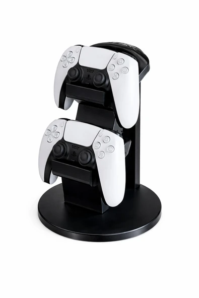 PS5 DualSense ve Kulaklık Standı – Çift Katlı Düzenleyici – Gamepad & Headset Masaüstü Organizer ürün görseli 1