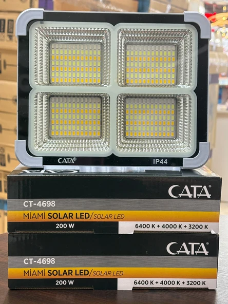Cata CT-4698 Taşınabilir Solar Projektör IP65 Güneş Enerjili 3 Renk Modu Dimmerli ve Şarjlı LED Işık ürün görseli 1