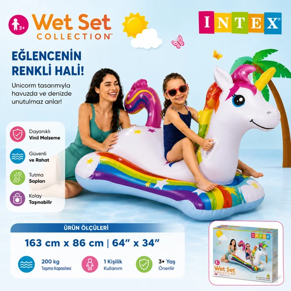 İNTEX UNİCORN OTURMALI TUTMALI DENİZ HAVUZ SİMİDİ ürün görseli 1