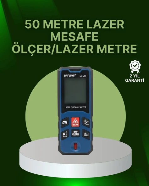 50 Metre Lazer Mesafe Ölçer Profesyonel Dijital Ölçüm Cihazı ürün görseli 1