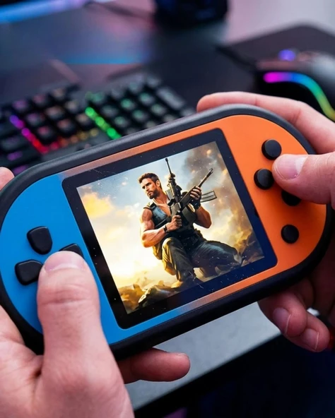 Mario Oyunlu Mini El Konsolu Yüksek Çözünürlüklü Retro Oyun Cihazı ürün görseli 1