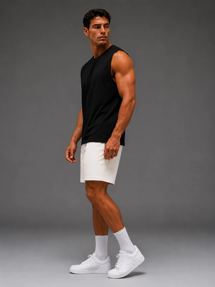 Erkek Basic Sıfır Kol Tişört Regular Fit Bisiklet Yaka Esnek Kumaş Spor ve Günlük Kullanım ürün görseli 1