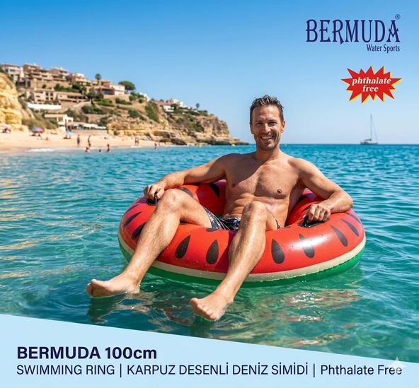 Bermuda Karpuz Desenli  Deniz Havuz Simidi ürün görseli 1