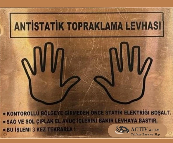 Activ Çift El İşaretli Statik Levha 25X33 Cm ürün görseli 1