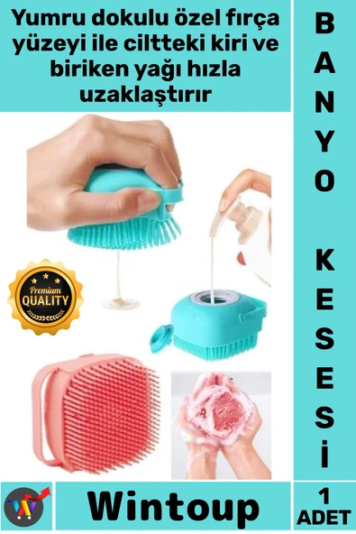 #Kesesi Silikon Çift Taraflı Gözenek Temizleyici Kir Arındırıcı Duş Jeli Hazneli Banyo Masaj Kesesi ürün görseli 1
