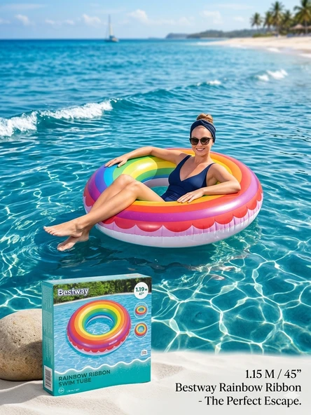 Bestway Rainbow 115 cm Deniz Havuz Simidi ürün görseli 1
