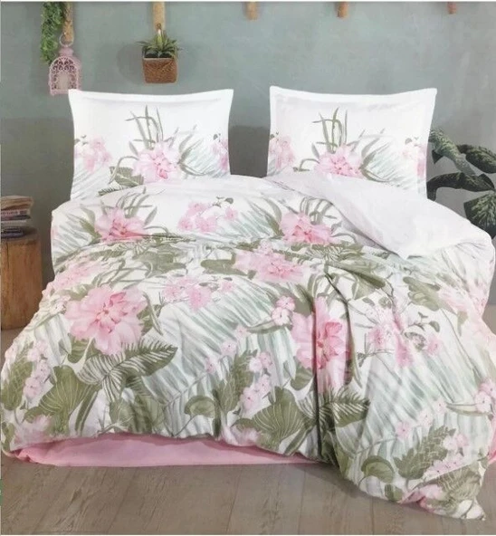 Ranforce Nevresim Takımı Çift Kişilik Forest V1 Pembe ürün görseli 1