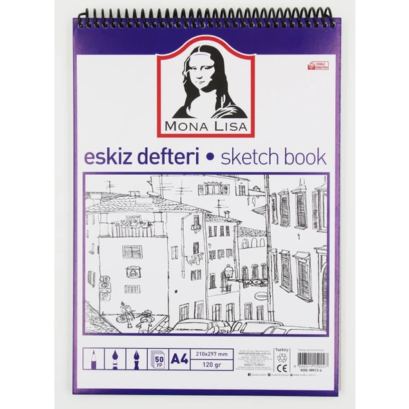 Mona Lisa Eskiz Defteri Telli A4 120 GR 50 YP MN13-4 ürün görseli 1