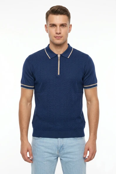 Erkek Polo Yaka Kısa Kollu Triko Tişört Regular Kalıp BGL-ST05557 ürün görseli 1