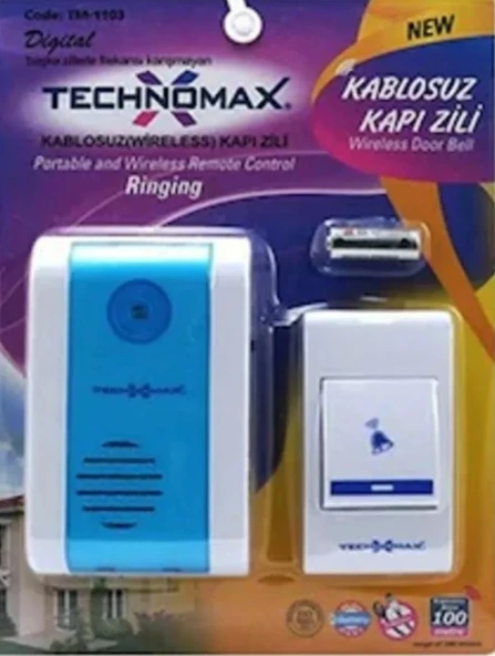 Kablosuz 100 Mt Mesafeli Kapı Zili - Resim 2