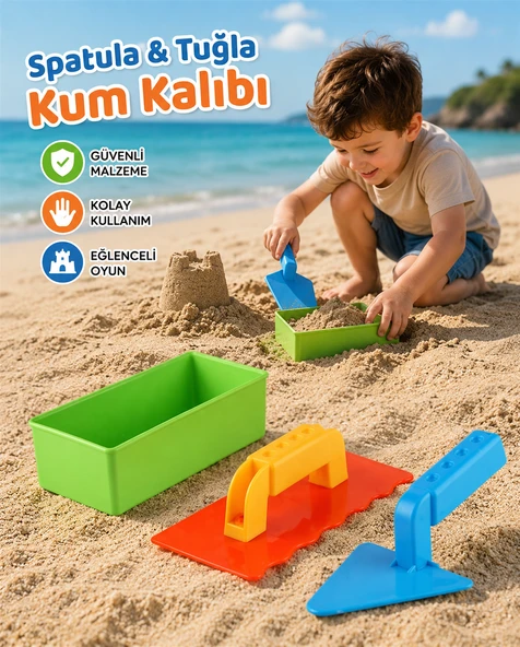 Oyuncak Kum Kalıbı Seti Spatula Tuğla Kalıbı Plaj Oyuncağı Seti ürün görseli 1