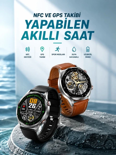 Bluetooth Bağlantılı Akıllı Saat Tüm Telefonlara Uyumlu Değiştirilebilir Kordon ürün görseli 1