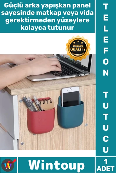 #TelefonTutucu Yapışkanlı Plastik Kablo Düzenleme Kumanda Tutucu Duvara Monte Telefon Şarj İstasyonu ürün görseli 1