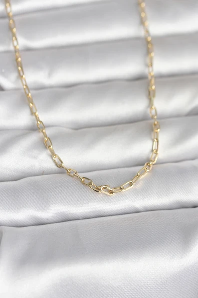 CM 14K Gold Renk Ataç Zincir Model 60 cm Kadın Kolye ürün görseli 1