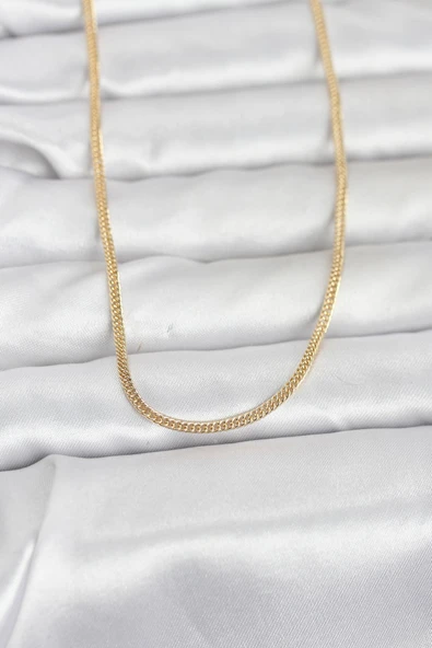 CM 14K Gold Renk Dolgun Zincir Model 60 cm Kadın Kolye ürün görseli 1