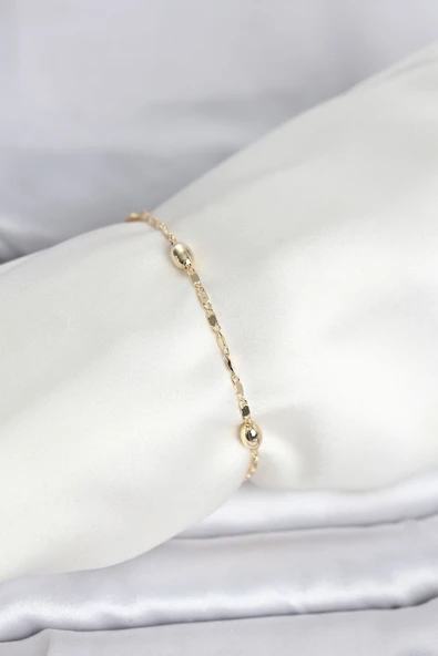 CM 14K Gold Renk Damla Topçuk Model Kadın Bileklik ürün görseli 1