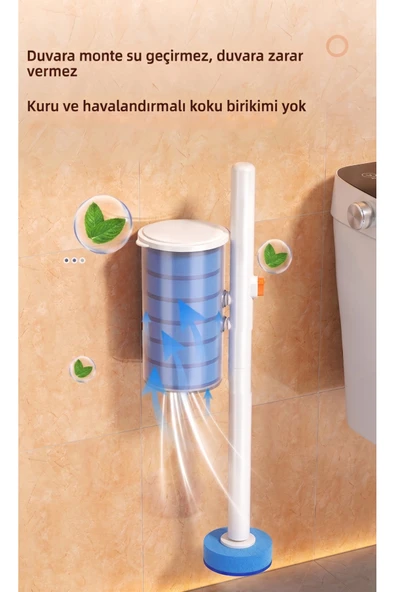 Manyetik Duvara Monte Tek Kullanımlık Tuvalet Fırçası Seti | 360° Esnek Sünger Başlıklı WC Klozet Te ürün görseli 1