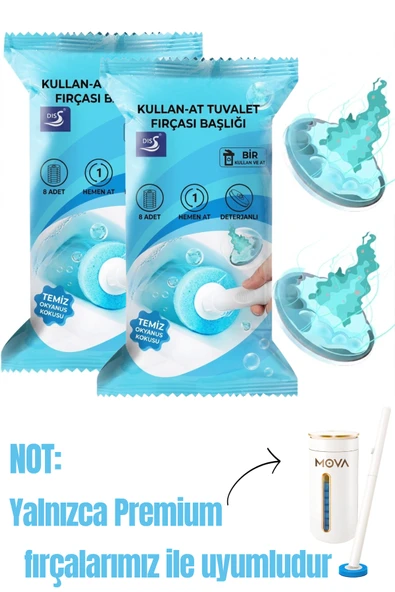 16 Adet (2 Paket) (OKYANUS) Premium Deterjanlı Tek Kullanımlık Tuvalet Temizleme Süngeri | Duvara Mo ürün görseli 1