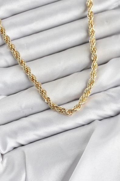 CM Burgu Model Gold Renk Pirinç 60 cm Kadın Kolye ürün görseli 1