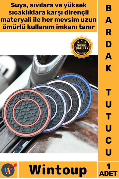#Mat Kaymaz Silikon PVC Su Geçirmez Isıya Dayanıklı Estetik Yıkanabilir Araç İçi Bardak Tutucu Mat ürün görseli 1