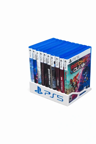 PS5 Oyun Standı | PlayStation 5 Oyun Tutucu & Düzenleyici | Masaüstü ve Raf Tipi | Beyaz | Oyun ürün görseli 1