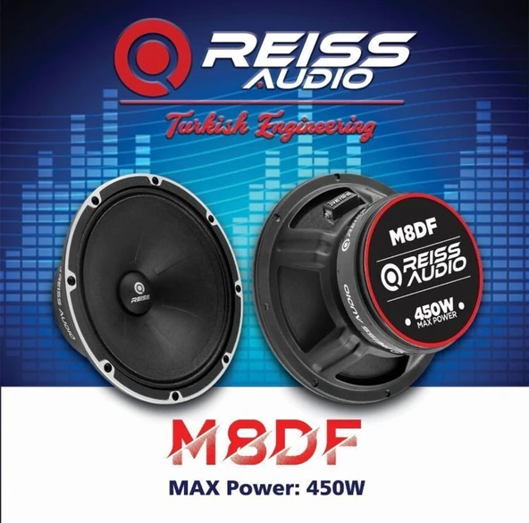 reiss audio rs-m8df-450w max-200w rms-kaliteli-profesyonel 20 cm midrange hoparlör ürün görseli 1