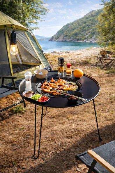 Katlanabilir Kamp Masası Izgaralı Mangal Özellikli Taşınabilir Outdoor Piknik Masa ürün görseli 1