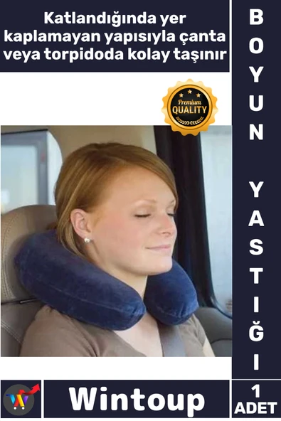 #SeyahatYastığı Ortopedik Şişirilebilir Konforlu Ergonomik Araba Yolculuk Araç Boyun Seyahat Yastığı ürün görseli 1